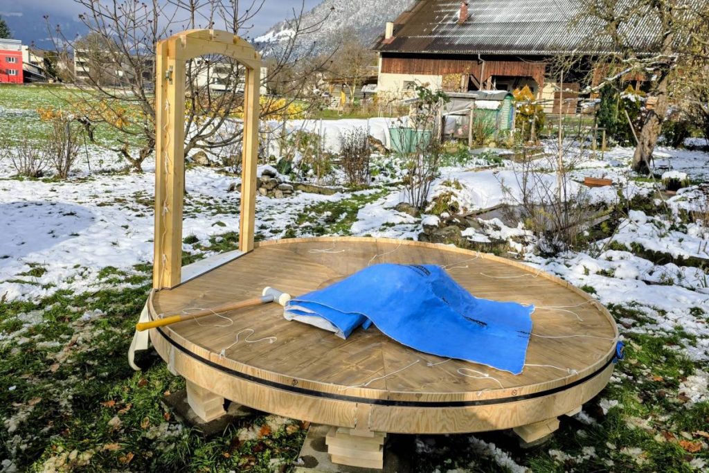 aufbau saunajurte holzhandwerk